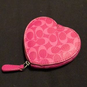 Pink Heart Coach Change purse